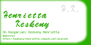 henrietta keskeny business card